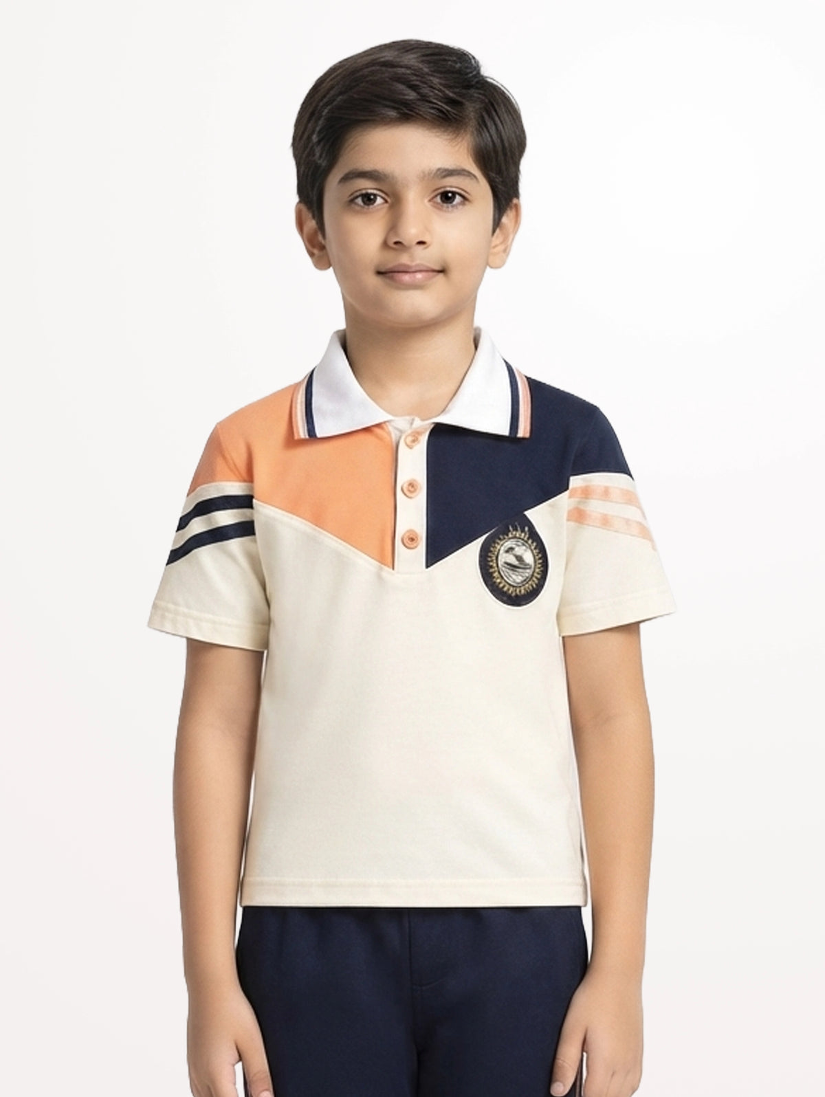Retro Stripe Panel Polo